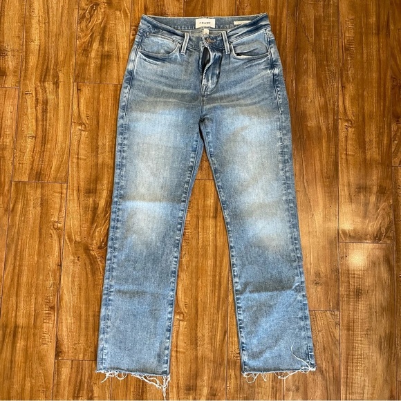 Frame Denim Denim - FRAME Women’s Le High Straight Blue Distressed Size 26